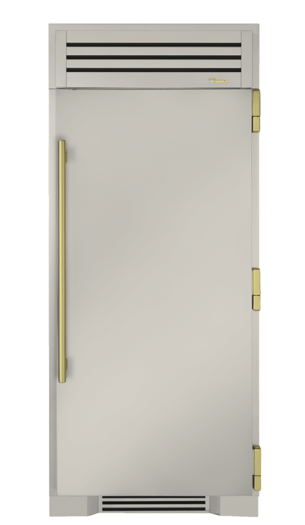 Refrigerator Column, Right Hinged, Antique White, Brass Hardware TR36REFRSSC050H01