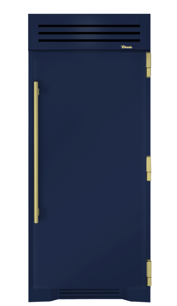 Refrigerator Column, Right Hinged, Cobalt, Brass Hardware TR36REFRSSC078H01