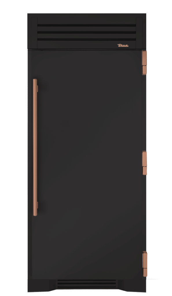 Refrigerator Column, Right Hinged, Ultra Matte Black, Copper Hardware TR36REFRSSC085H03