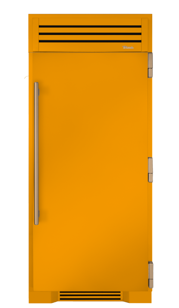 Refrigerator Column, Right Hinged, Saffron, Gold Hardware TR36REFRSSC103H08