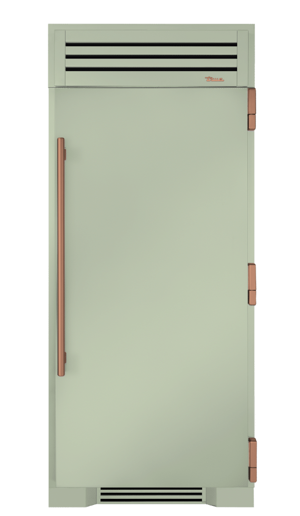 Refrigerator Column, Right Hinged, Sage, Copper Hardware TR36REFRSSC129H03