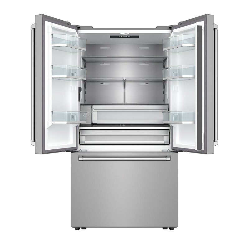 36 Inch Counter Depth Freestanding French Door Refrigerator With Internal Water And Ice TRF3603FD