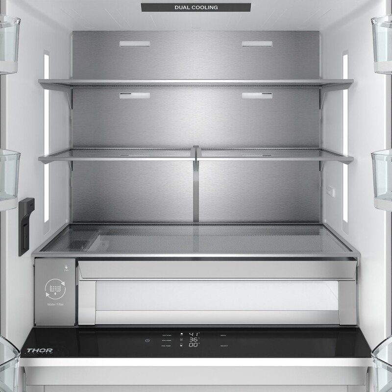 36 Inch Counter Depth Freestanding French Door Refrigerator With Internal Water And Ice TRF3603FD