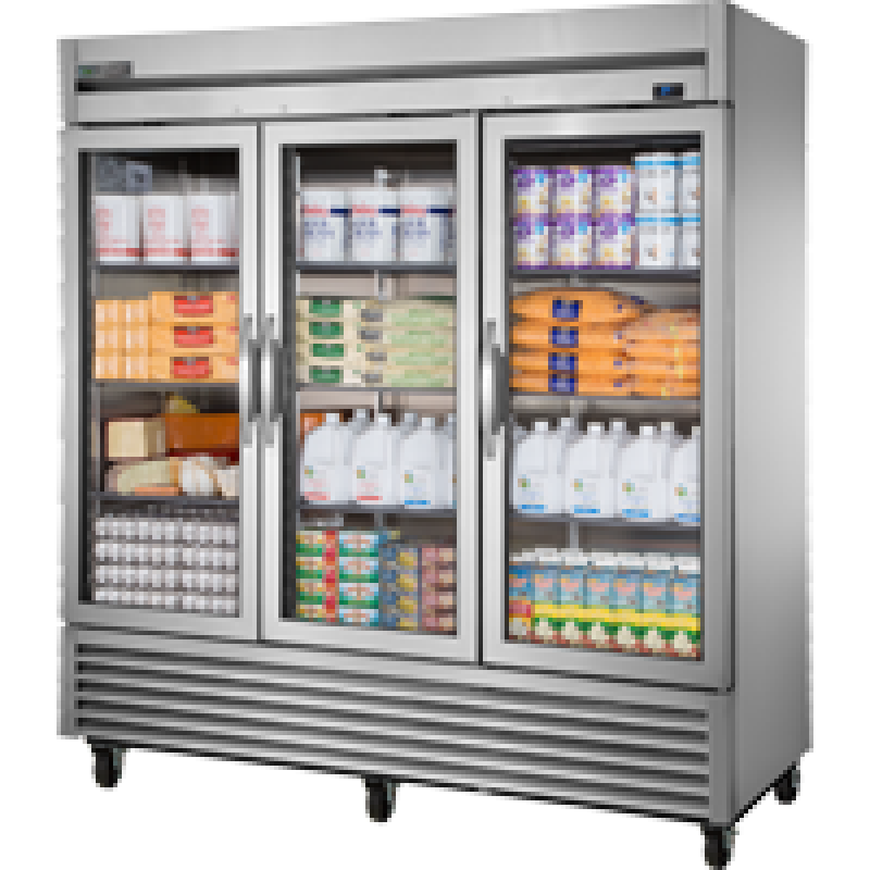 Reach-In Glass Swing Door Stainless Steel Refrigerator with Hydrocarbon Refrigerant~Framed Glass Door Version 01 TS72GHCFGD01