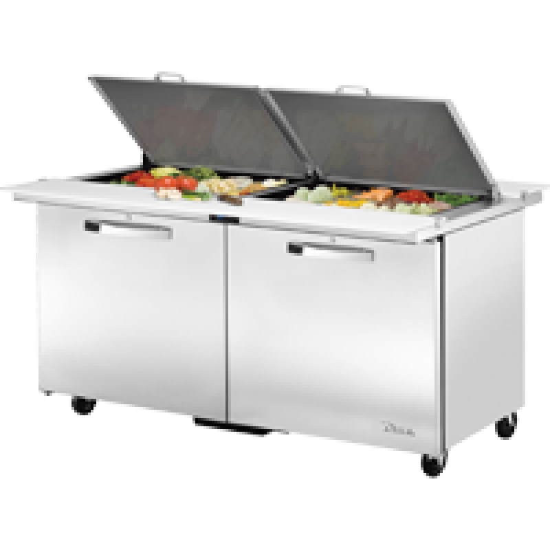 Dual Sided Mega-Top Solid Door Sandwich/Salad Unit with Hydrocarbon Refrigerant~Spec Package 3 TSSU6024MBDSSTHCSPEC3