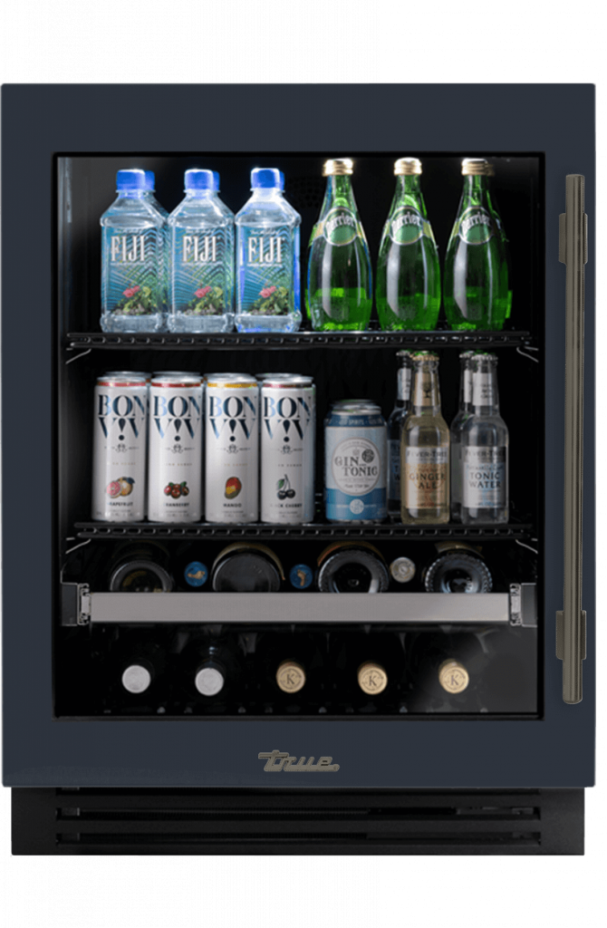 ADA Height Undercounter Beverage Center, Left Hinged, Juniper, Pewter Hardware TUBADA24LGA104H05