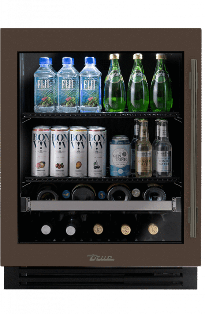ADA Height Undercounter Beverage Center, Left Hinged, Espresso, Pewter Hardware TUBADA24LGA305H05