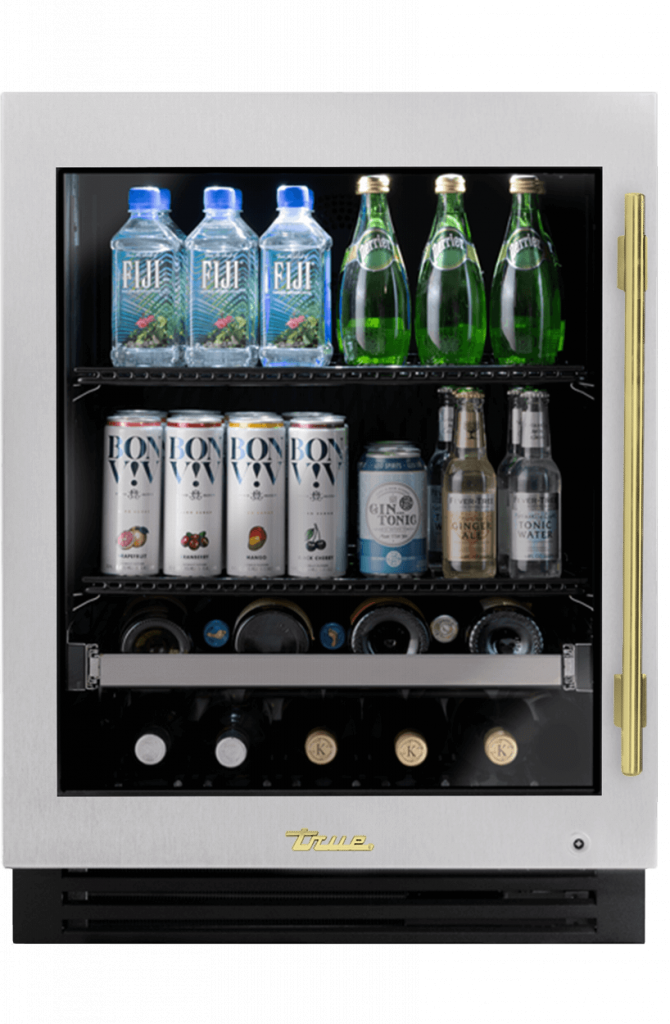 ADA Height Undercounter Beverage Center, Left Hinged, Color Match, Brass Hardware TUBADA24LGAXXXH01