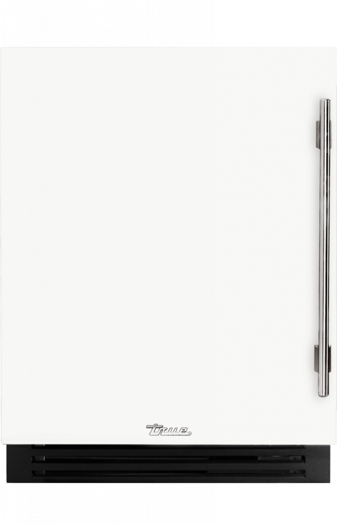 ADA Height Undercounter Beverage Center, Left Hinged, Matte White, Chrome Hardware TUBADA24LSA030H02