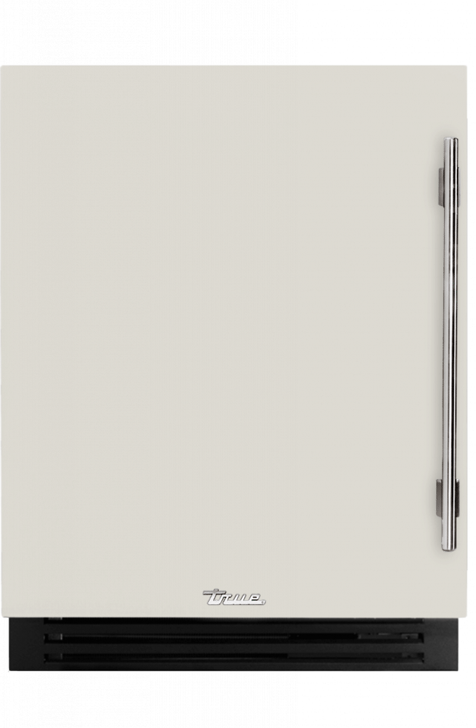 ADA Height Undercounter Beverage Center, Left Hinged, Antique White, Chrome Hardware TUBADA24LSA050H02