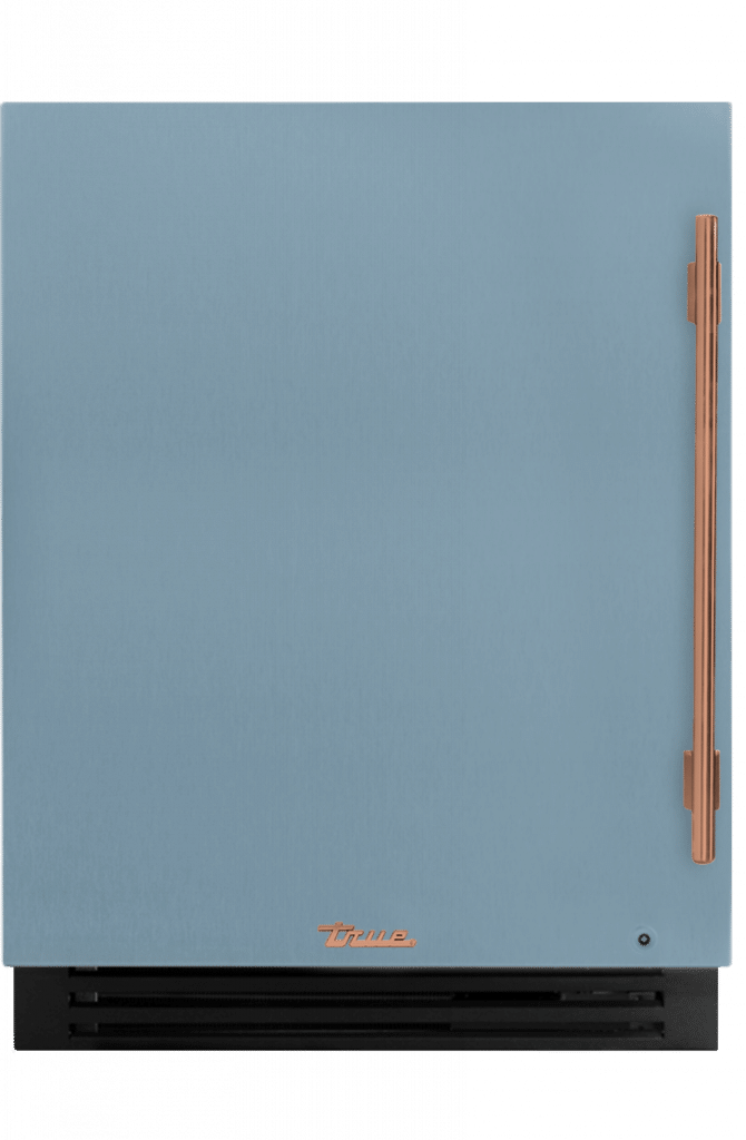 ADA Height Undercounter Beverage Center, Left Hinged, Bluestone, Copper Hardware TUBADA24LSA152H03
