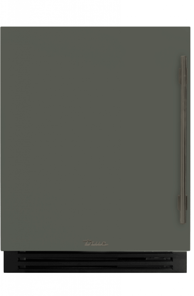 ADA Height Undercounter Beverage Center, Left Hinged, Olive, Pewter Hardware TUBADA24LSA238H05