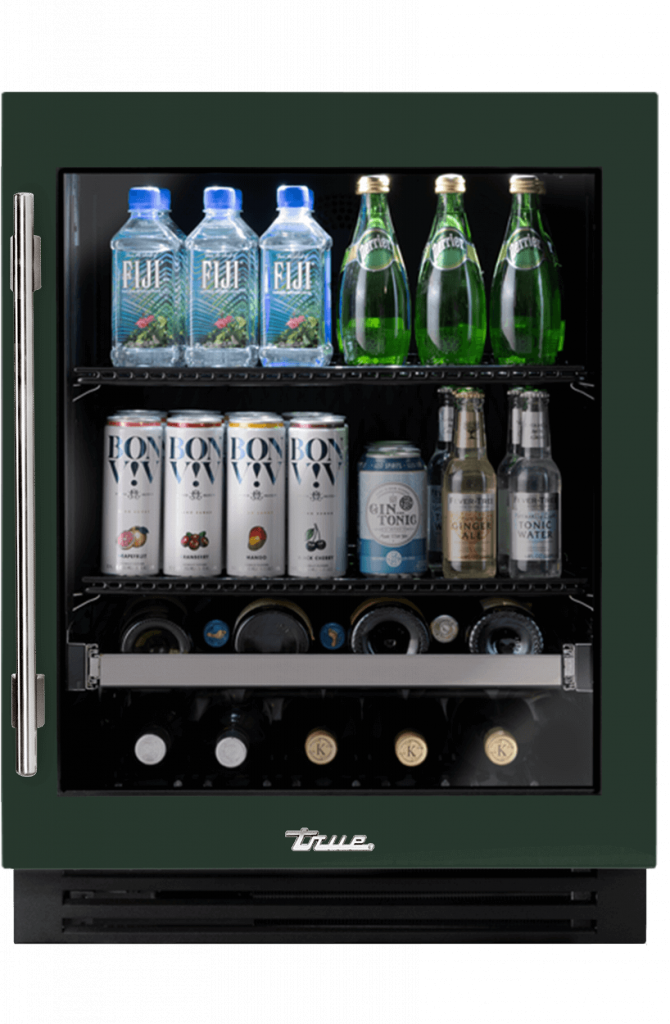 ADA Height Undercounter Beverage Center, Right Hinged, Emerald, Chrome Hardware TUBADA24RGA086H02
