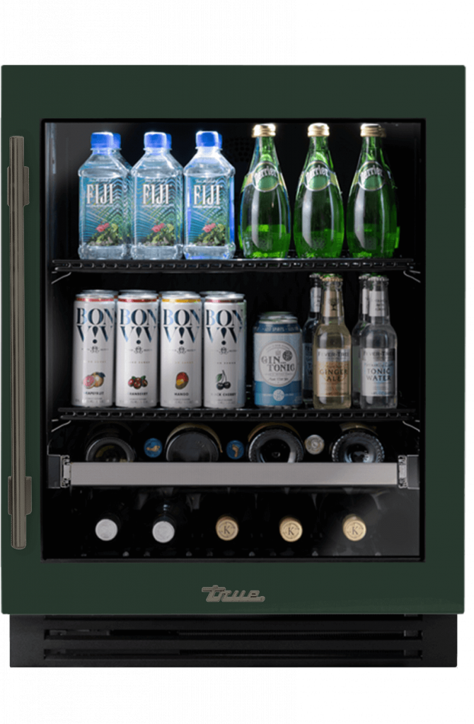 ADA Height Undercounter Beverage Center, Right Hinged, Emerald, Pewter Hardware TUBADA24RGA086H05