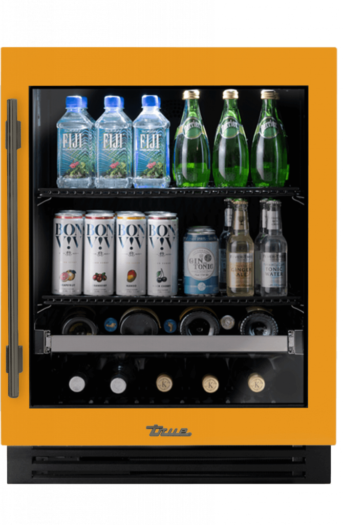 ADA Height Undercounter Beverage Center, Right Hinged, Saffron, Pewter Hardware TUBADA24RGA103H05