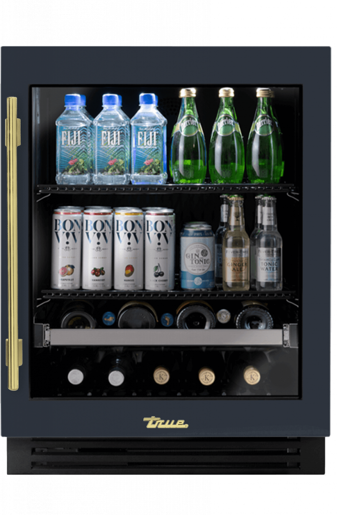 ADA Height Undercounter Beverage Center, Right Hinged, Juniper, Brass Hardware TUBADA24RGA104H01