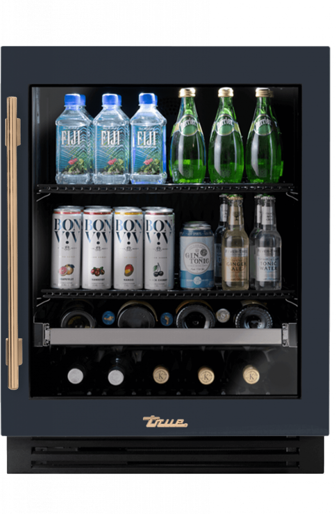 ADA Height Undercounter Beverage Center, Right Hinged, Juniper, Gold Hardware TUBADA24RGA104H08