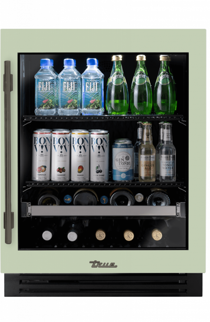 ADA Height Undercounter Beverage Center, Right Hinged, Sage, Pewter Hardware TUBADA24RGA129H05
