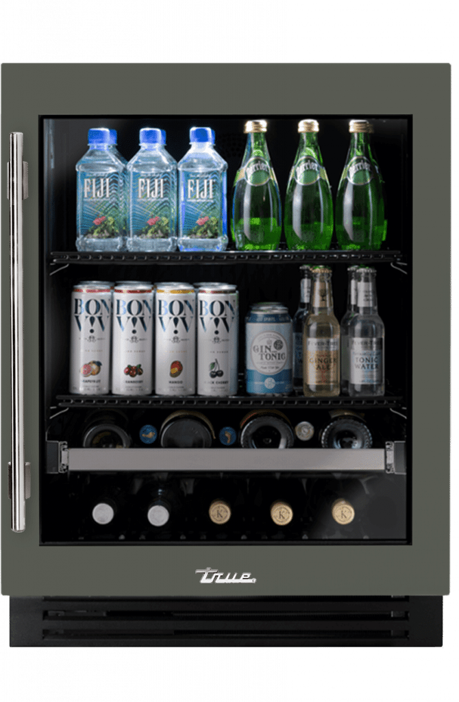 ADA Height Undercounter Beverage Center, Right Hinged, Olive, Chrome Hardware TUBADA24RGA238H02