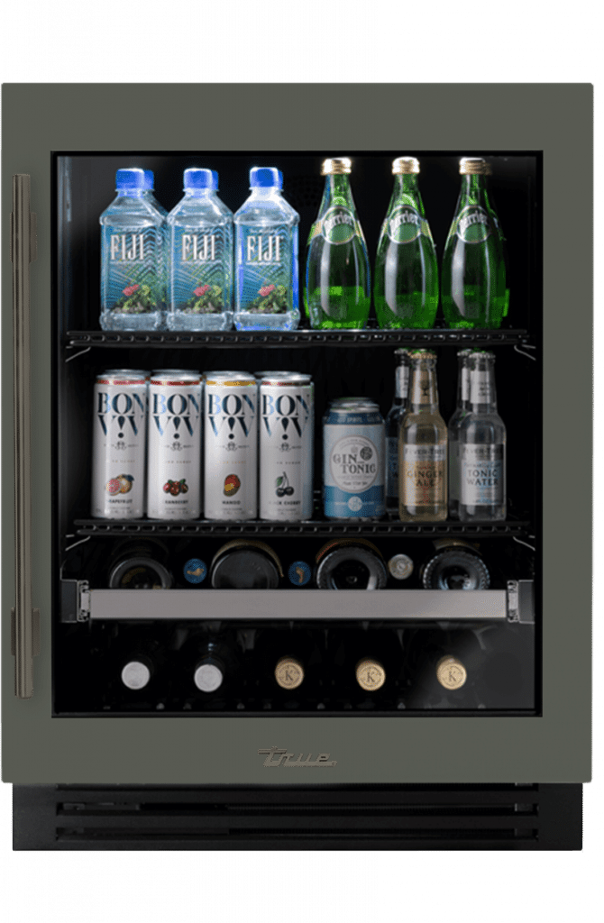 ADA Height Undercounter Beverage Center, Right Hinged, Olive, Pewter Hardware TUBADA24RGA238H05