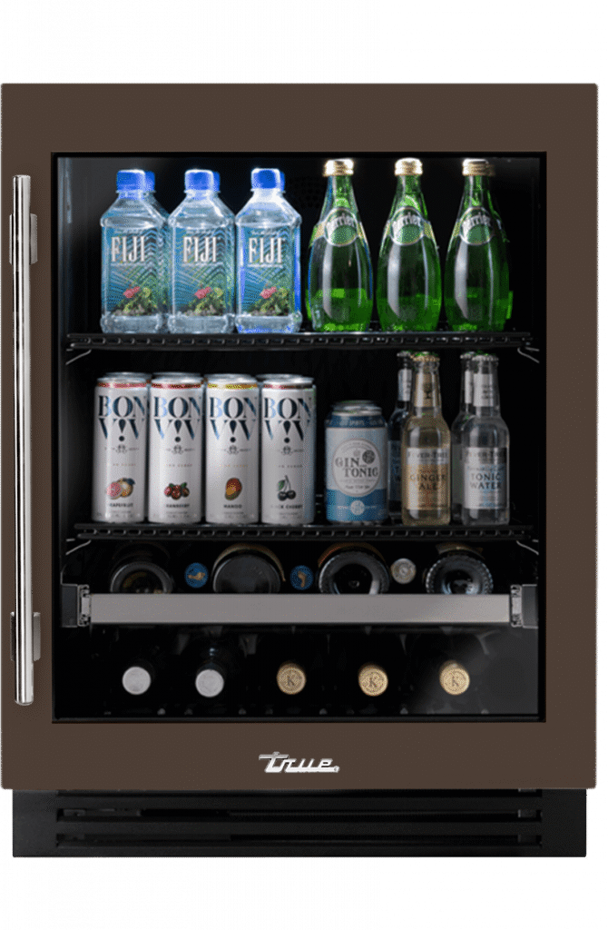 ADA Height Undercounter Beverage Center, Right Hinged, Espresso, Chrome Hardware TUBADA24RGA305H02
