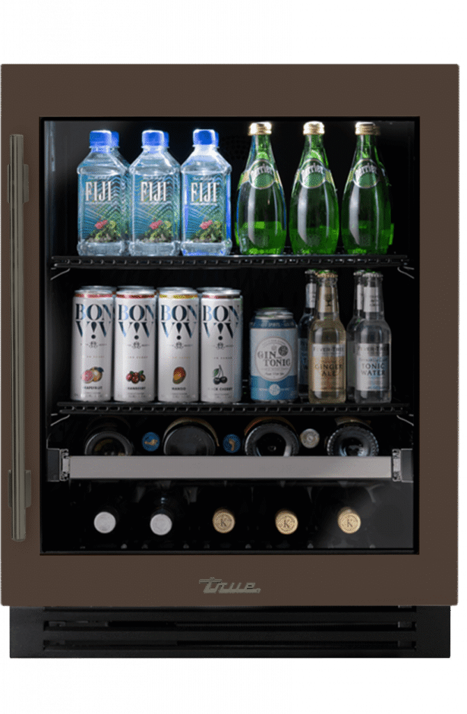 ADA Height Undercounter Beverage Center, Right Hinged, Espresso, Pewter Hardware TUBADA24RGA305H05