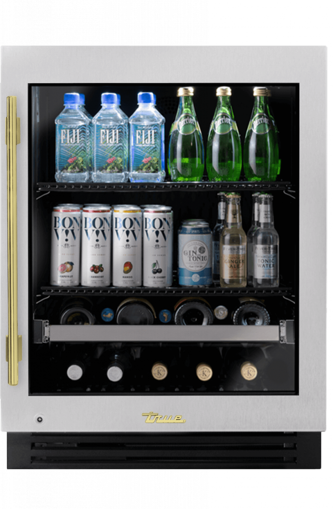 ADA Height Undercounter Beverage Center, Right Hinged, Color Match, Brass Hardware TUBADA24RGAXXXH01