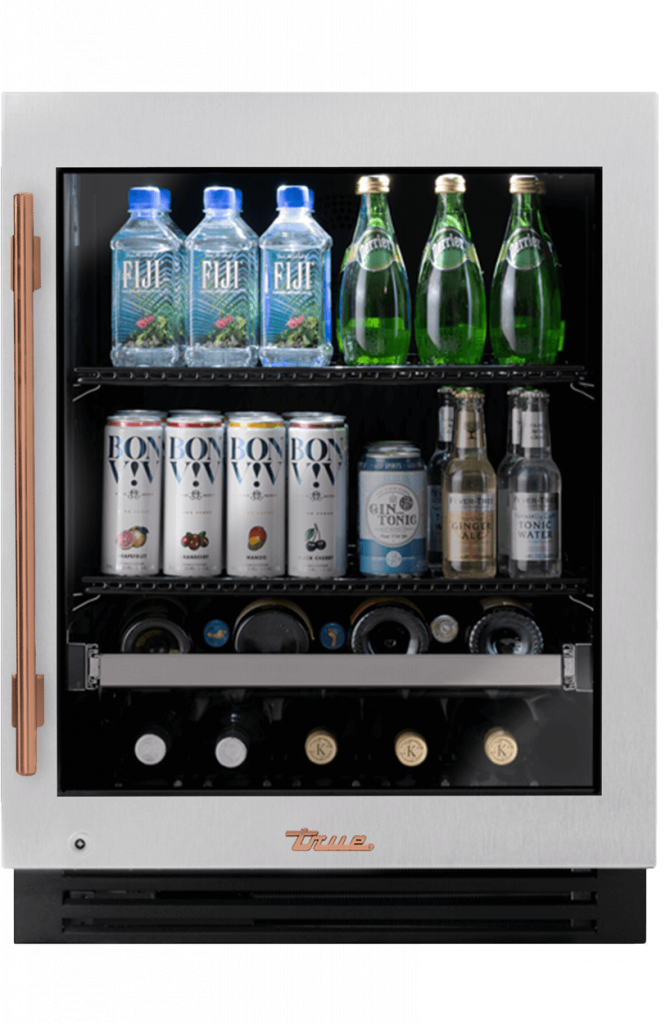 ADA Height Undercounter Beverage Center, Right Hinged, Color Match, Copper Hardware TUBADA24RGAXXXH03