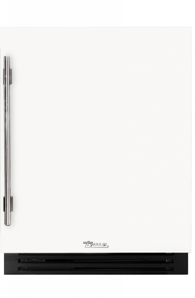 ADA Height Undercounter Beverage Center, Right Hinged, Matte White, Chrome Hardware TUBADA24RSA030H02