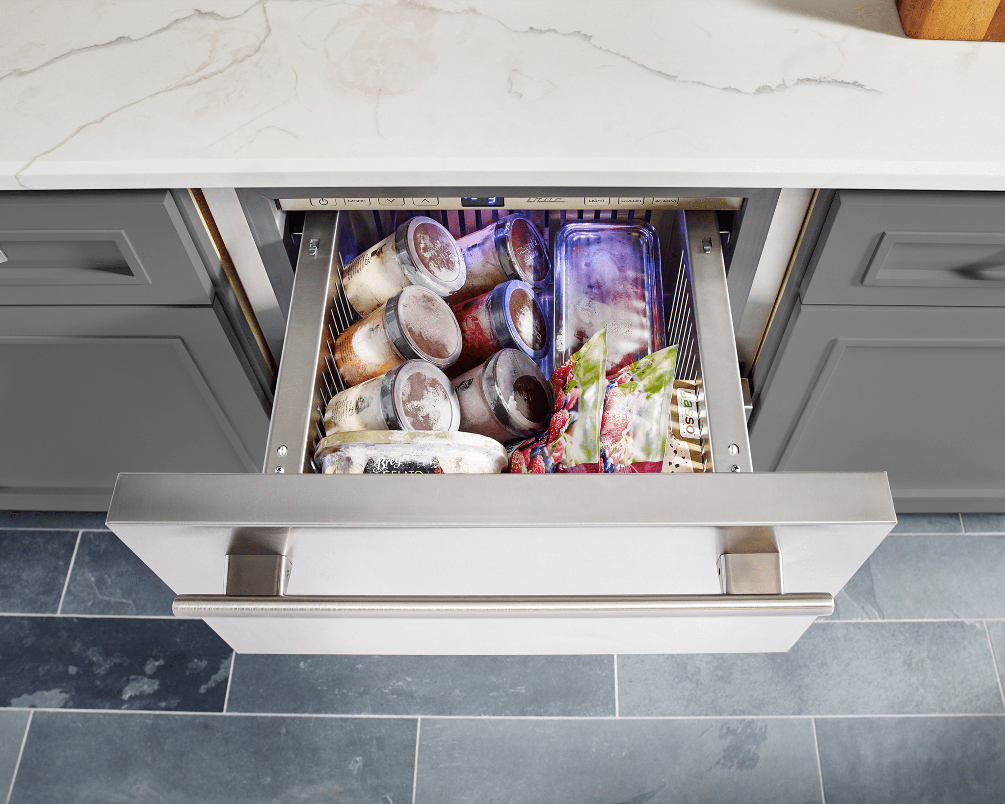 Undercounter Freezer, Left Hinged, Crimson, Pewter Hardware TUF24LOPCDSK193H05