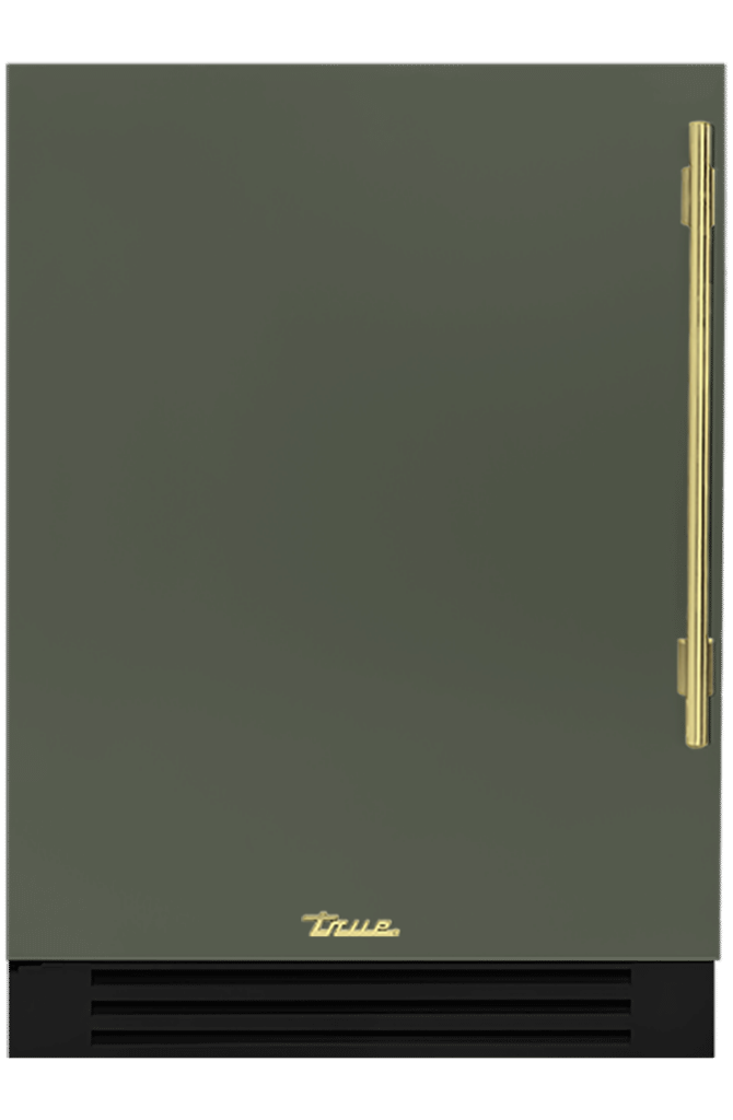 Undercounter Freezer, Left Hinged, Olive, Brass Hardware TUF24LOPCDSK238H01
