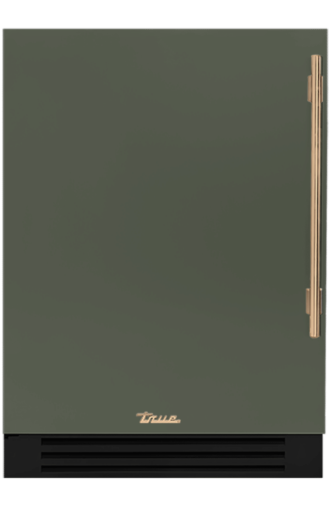 Undercounter Freezer, Left Hinged, Olive, Gold Hardware TUF24LOPCDSK238H08