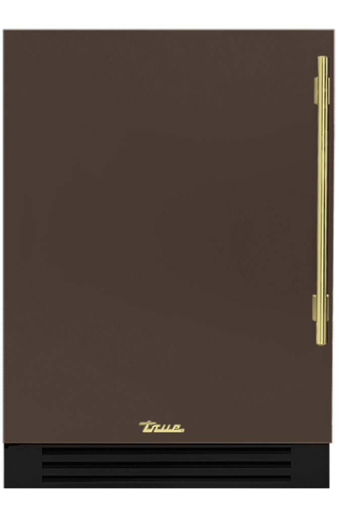 Undercounter Freezer, Left Hinged, Espresso, Brass Hardware TUF24LOPCDSK305H01