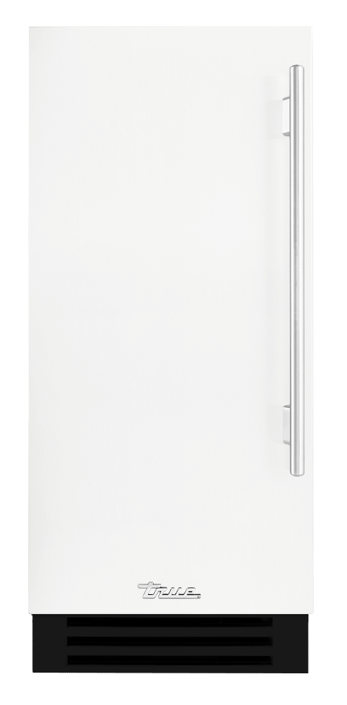 Clear Ice Machine, Left Hinged, Matte White, Chrome Hardware TUI15LOPDDSK030H02