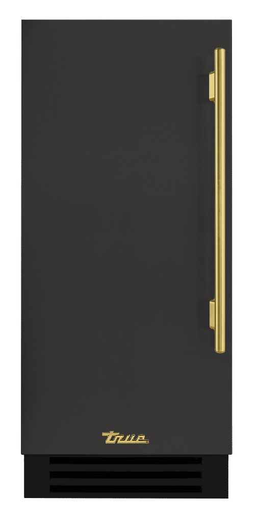 Clear Ice Machine, Left Hinged, Ultra Matte Black, Brass Hardware TUI15LOPDDSK085H01