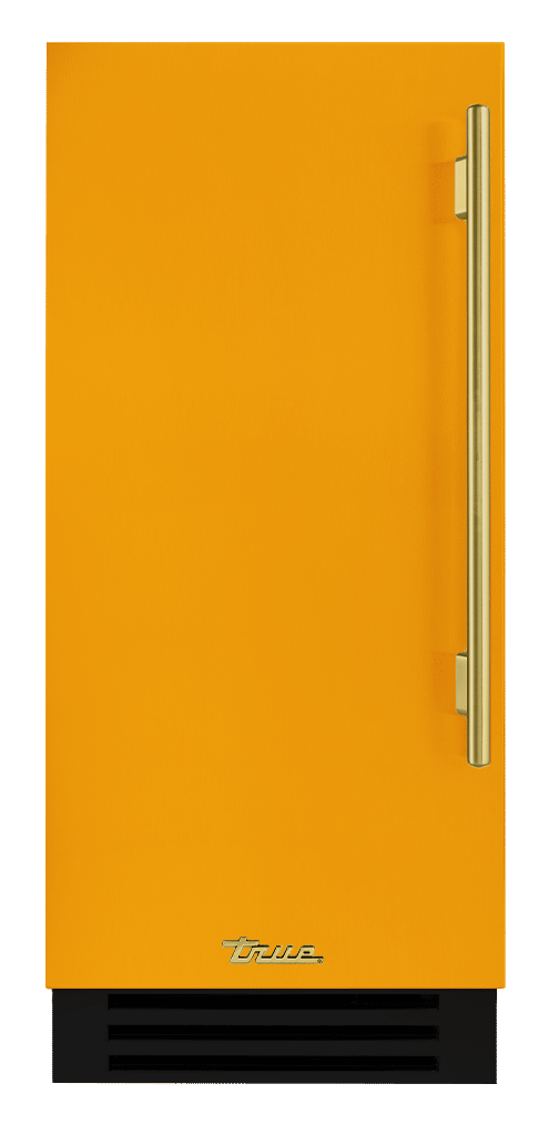 Clear Ice Machine, Left Hinged, Saffron, Brass Hardware TUI15LOPDDSK103H01