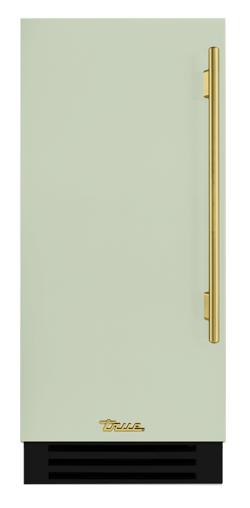 Clear Ice Machine, Left Hinged, Sage, Brass Hardware TUI15LOPDDSK129H01