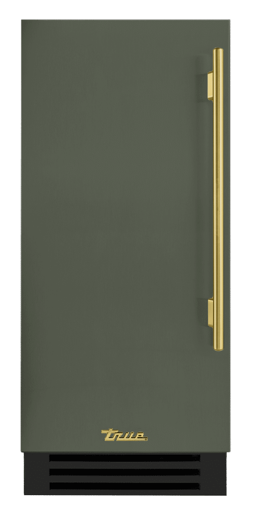 Clear Ice Machine, Left Hinged, Olive, Brass Hardware TUI15LOPDDSK238H01