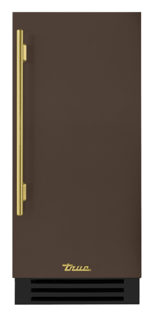 Clear Ice Machine, Right Hinged, Espresso, Brass Hardware TUI15ROPDDSK305H01