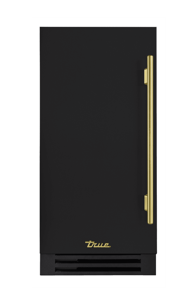 ADA Height Clear Ice Machine, Left Hinged, Matte Black, Brass Hardware TUIADA15LSA027H01