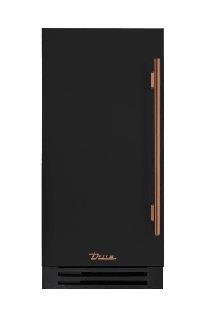 ADA Height Clear Ice Machine, Left Hinged, Matte Black, Copper Hardware TUIADA15LSA027H03