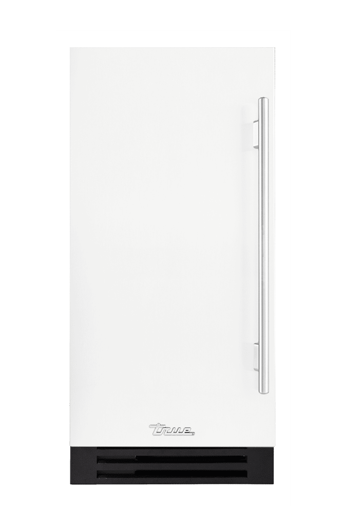 ADA Height Clear Ice Machine, Left Hinged, Matte White, Chrome Hardware TUIADA15LSA030H02