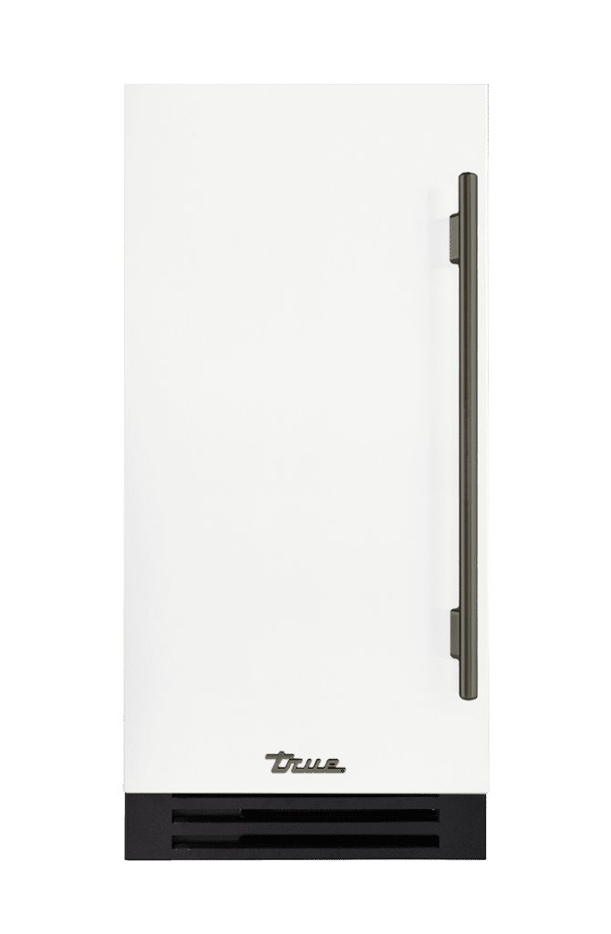 ADA Height Clear Ice Machine, Left Hinged, Matte White, Pewter Hardware TUIADA15LSA030H05