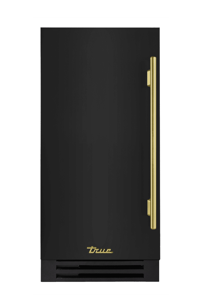 ADA Height Clear Ice Machine, Left Hinged, Gloss Black, Brass Hardware TUIADA15LSA044H01