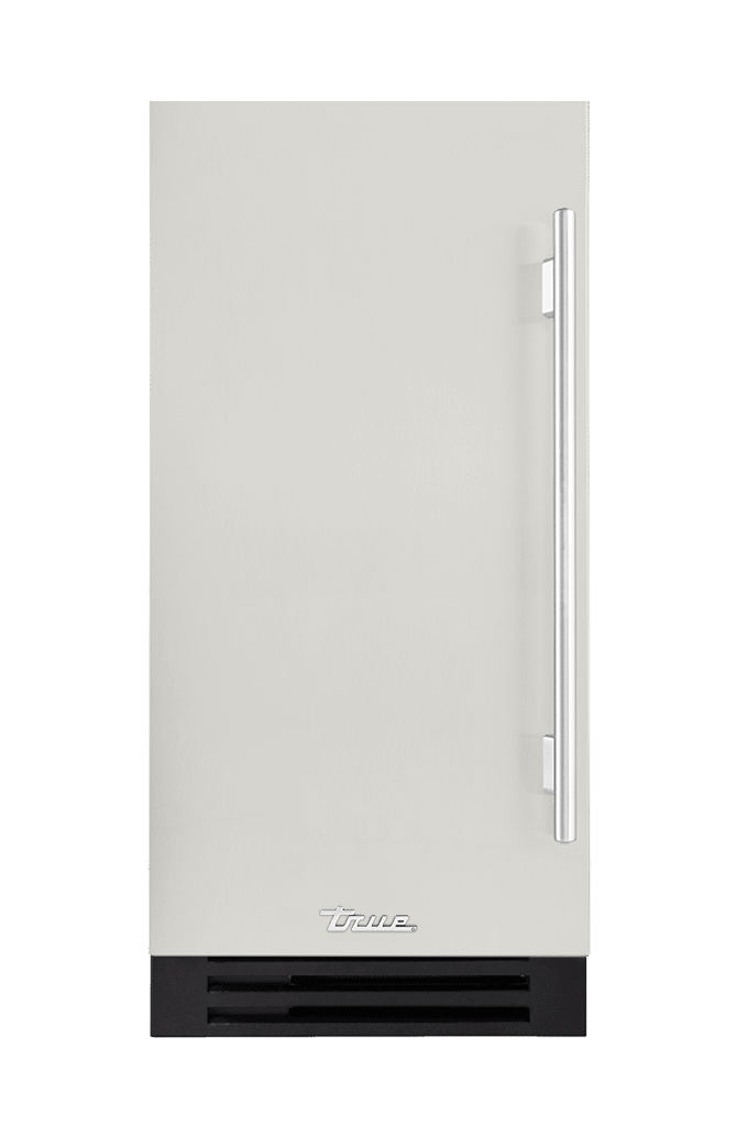 ADA Height Clear Ice Machine, Left Hinged, Antique White, Chrome Hardware TUIADA15LSA050H02