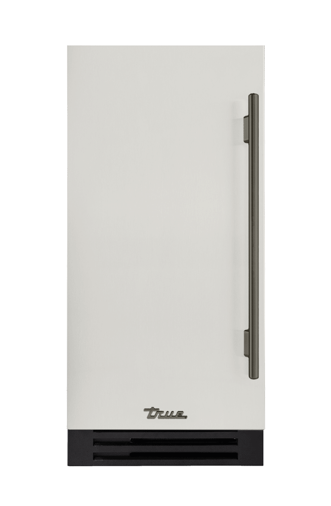 ADA Height Clear Ice Machine, Left Hinged, Antique White, Pewter Hardware TUIADA15LSA050H05