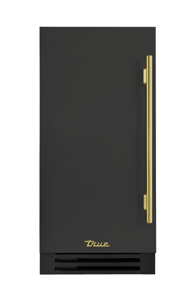 ADA Height Clear Ice Machine, Left Hinged, Ultra Matte Black, Brass Hardware TUIADA15LSA085H01