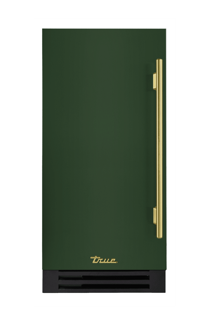 ADA Height Clear Ice Machine, Left Hinged, Emerald, Brass Hardware TUIADA15LSA086H01