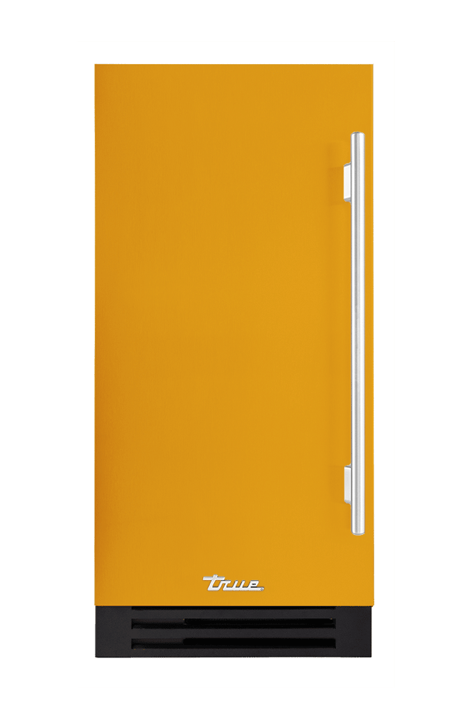 ADA Height Clear Ice Machine, Left Hinged, Saffron, Chrome Hardware TUIADA15LSA103H02