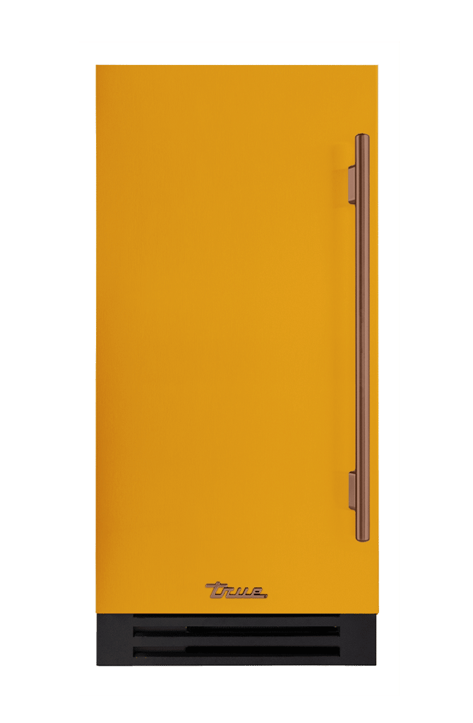 ADA Height Clear Ice Machine, Left Hinged, Saffron, Copper Hardware TUIADA15LSA103H03
